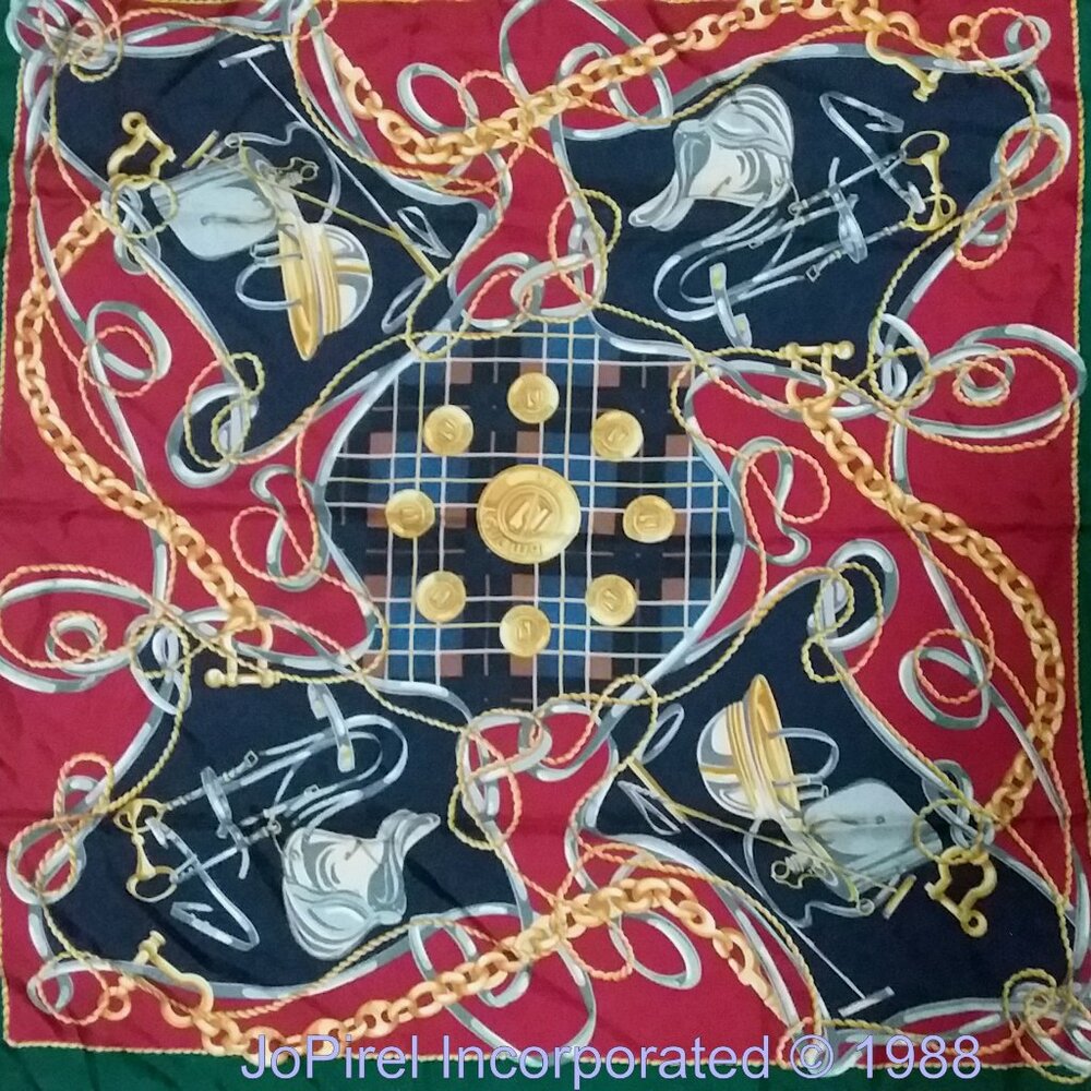 Nylon/Rayon Square Foulard Scarf, 'Designer'…